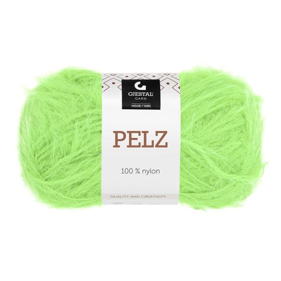 Pelz garnnøste neongrønn