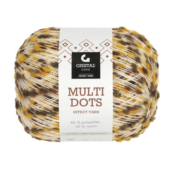 Mutli Dots garnnøste brun/safran
