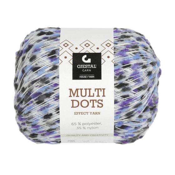 Multi dots garnnøste blå