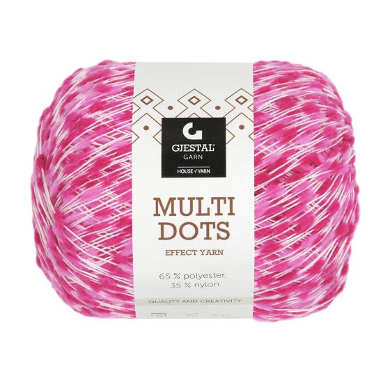 Multi dots garnnøste rosa