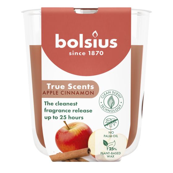 True Scent duftelys i glass 8x7,3cm  Apple cinnamon