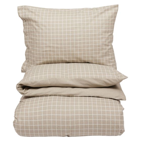 Flanell sengesett 200x220 Storm Beige