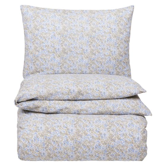 Krepp sengesett 140x220 Småblomster Blå-grønn