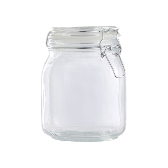 Glasskrukke med patentlokk 1,0L Transparent