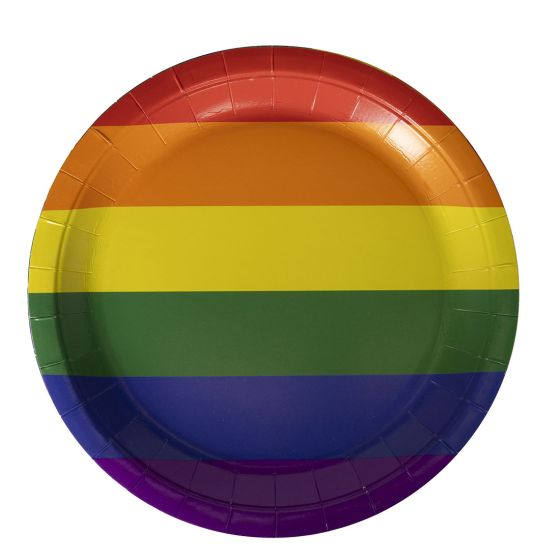 Pride papptallerken 23cm Hen Flerfarget