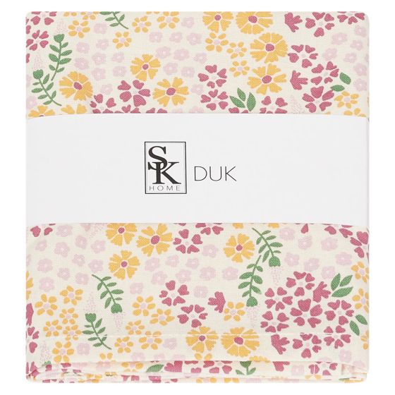 Alices blomstereng bordduk 90x90 Rosa