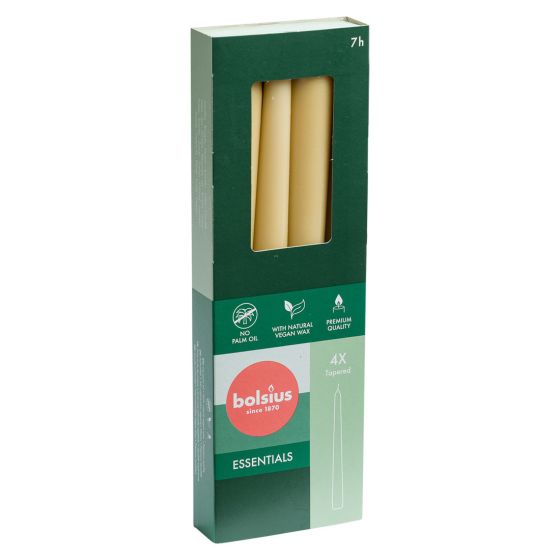 Kronelys 4 pk 24,5cm Beige