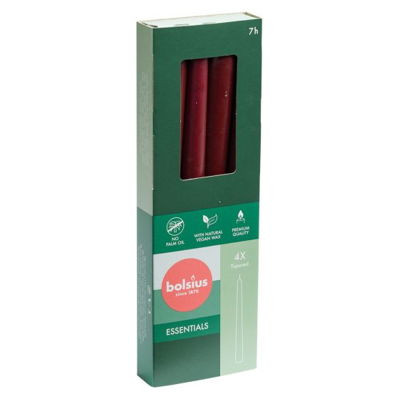 Kronelys 4 pk 24,5cm Burgunder