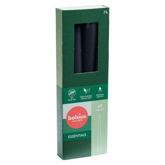 Kronelys 4 pk 24,5cm Grå