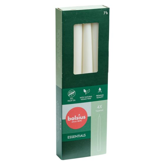 Kronelys 4 pk 24,5cm Hvit