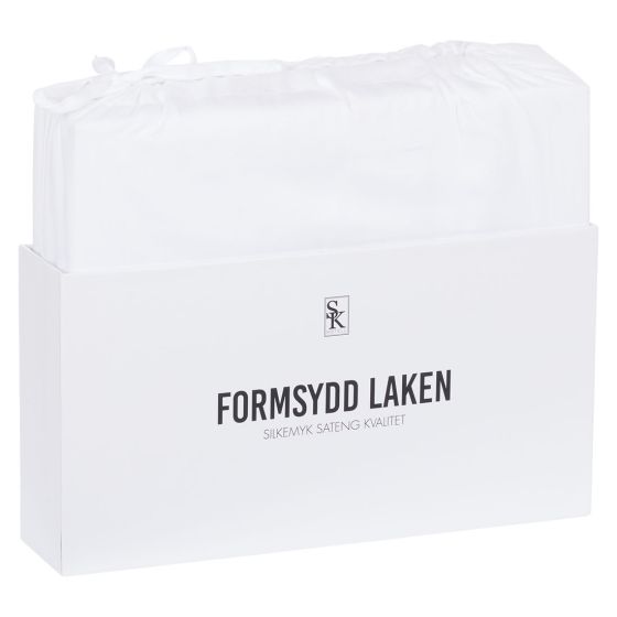 Sateng formsydd laken Hotel 160x200 Hvit