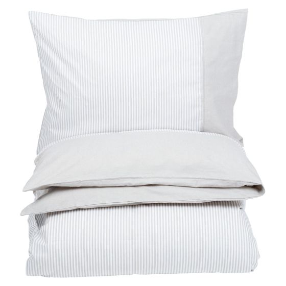 Sengesett glatt Linje Hvit-beige