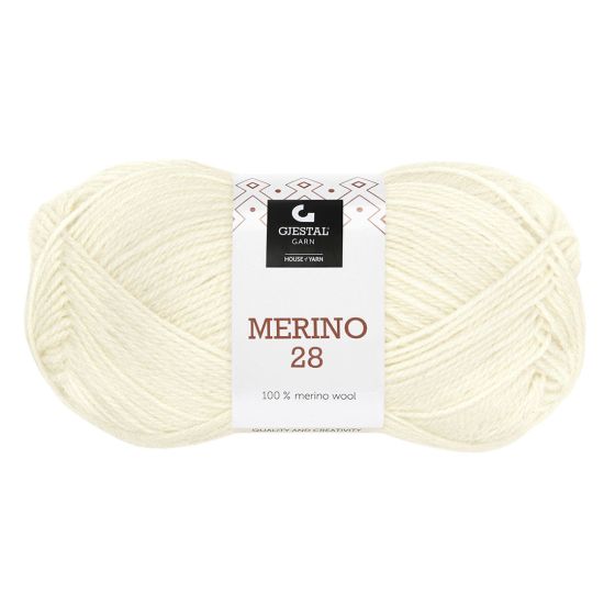 Merino 28 50gr garnnøste 101 - Natur