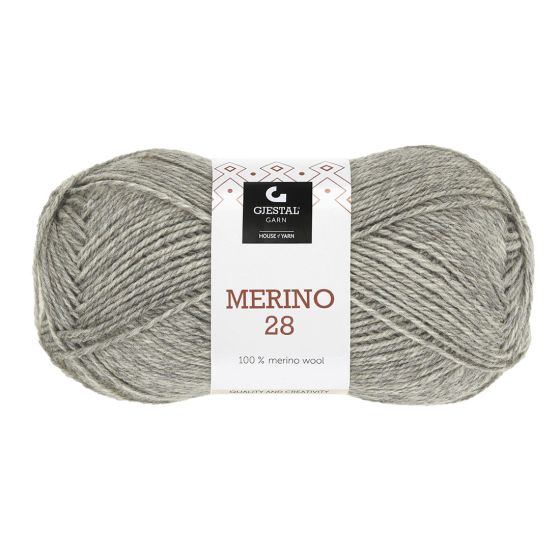 Merino 28 50gr garnnøste 105 - Grå melert 