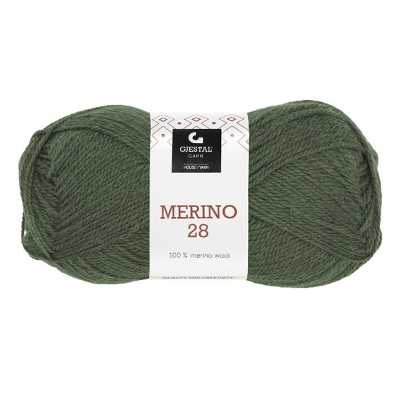 Merino 28 50gr garnnøste 114 - Armygrønn