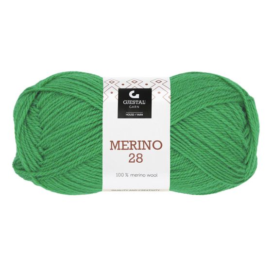 Merino 28 50gr garnnøste 116 - Skarp grønn