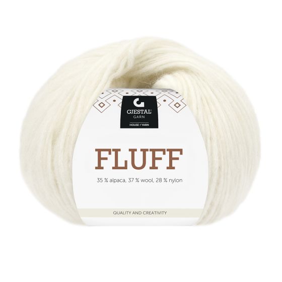 Fluff 50gr garnnøste 401 - Hvit