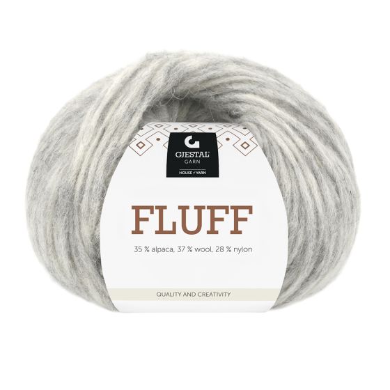 Fluff 50gr garnnøste 402 - Lys grå