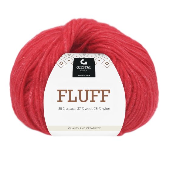 Fluff 50gr garnnøste 417 - Rød