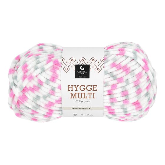 Hygge Multi 100gr garnnøste 6406 - Grå/rosa dots