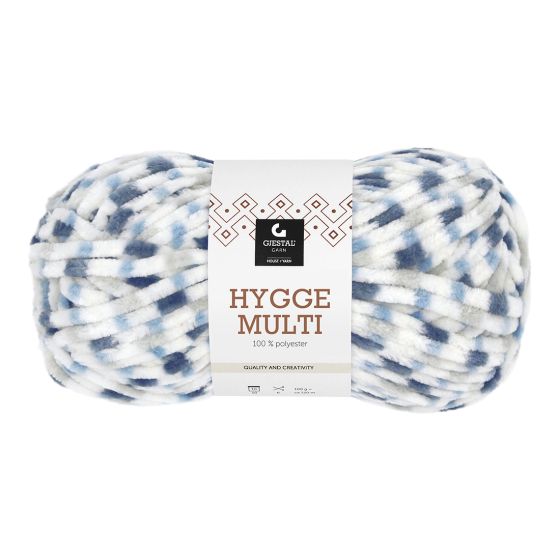 Hygge Multi 100gr garnnøste 6401 - Blå/grå dots