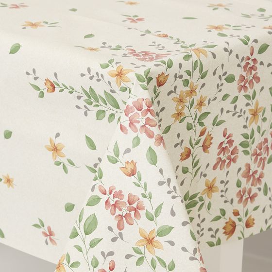 Voksduk Klassiske Blomster Beige-grønn