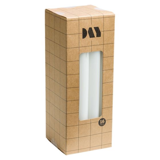 Kronelys 16pk 24cm Hvit