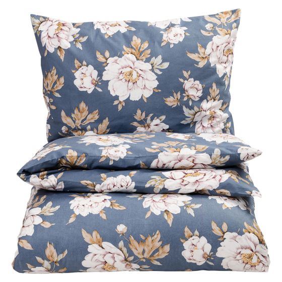 Sengesett Glatt Classic Peonie 200x220 Blå-hvit