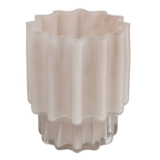 Vase-lysglass Rily Beige