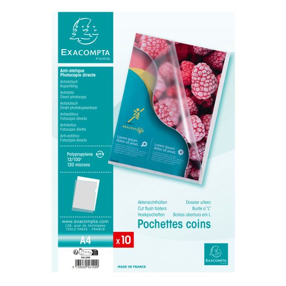 Plastomslag EXACOMPTA A4 120my 10stk Plastomslag EXACOMPTA A4 120my 10stk