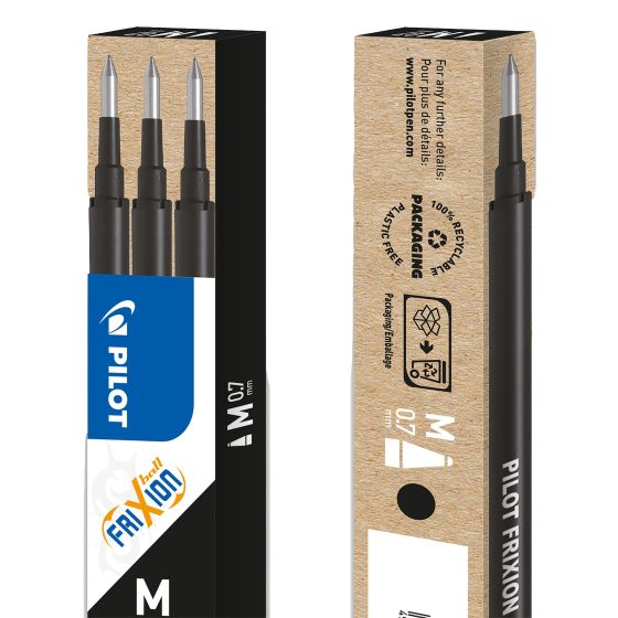 Refill PILOT Frixion 07 sort 3stk Refill PILOT Frixion 07 sort 3stk