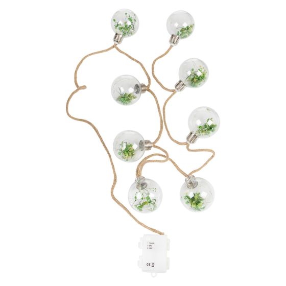 Lyslenke med pærer med blomsterdekor og timer Grønn-hvit
