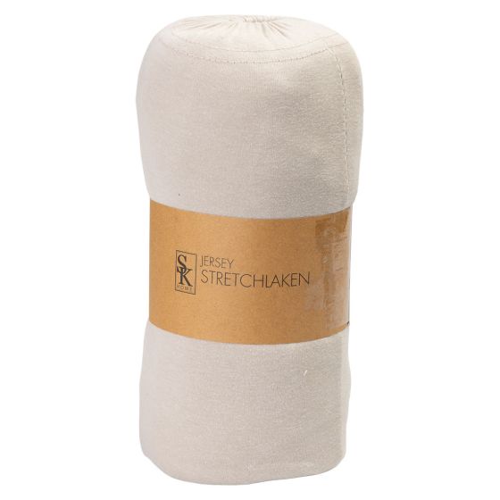 Jersey strechlaken 200x210 Beige