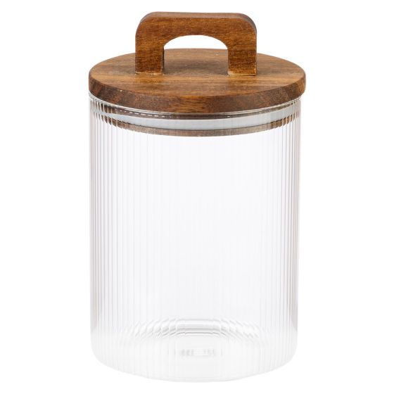 Oppevarings-krukke med akasia lokk 10x17cm Original
