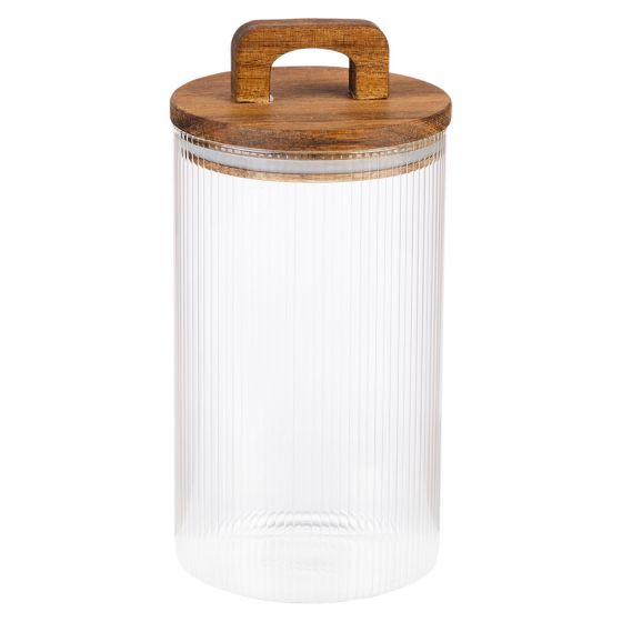 Oppevarings-krukke med akasia lokk 10x21cm Original