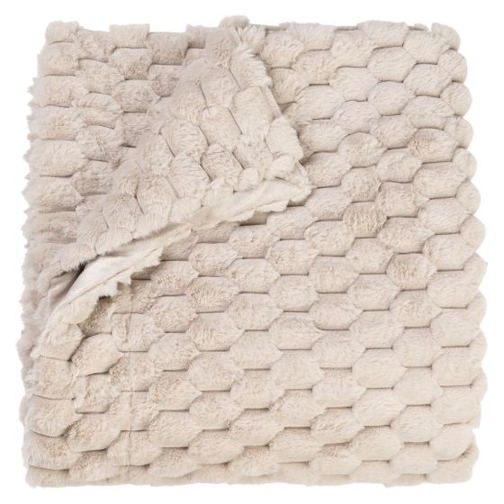 Fluffy pledd Beige