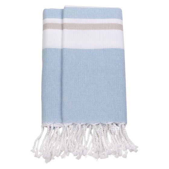 Badelaken Hammam Blå-beige