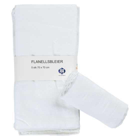 Flanellsbleie 5pk Hvit