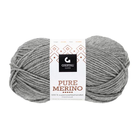 Gjestal Pure Merino superwash garnnøste 103-grå melert