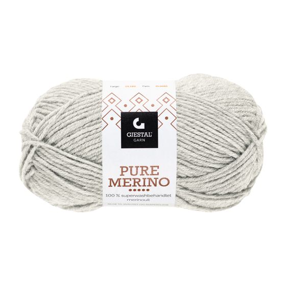 Gjestal Pure Merino superwash garnnøste 104-lys grå melert