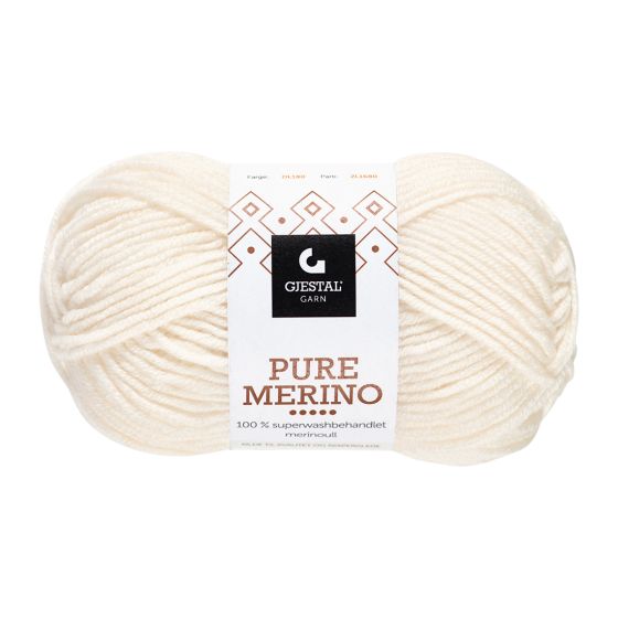 Gjestal Pure Merino superwash garnnøste 105-natur