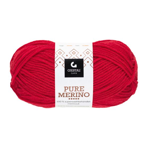 Gjestal Pure Merino superwash garnnøste 113-rød
