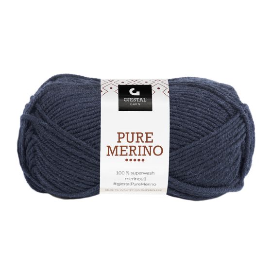 Pure Merino superwash 50gr garnnøste 129-Indigoblå.