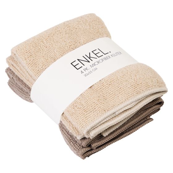 Microfiberklut 4pk Brun-beige