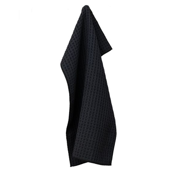 Vaffel mikrofiber kjøkkenhåndkle 40x60cm Sort