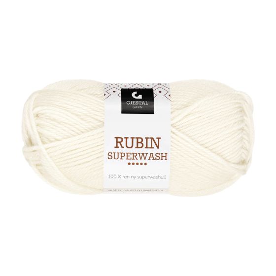 Gjestal Garn Rubin Superwash garnnøste 402-hvit