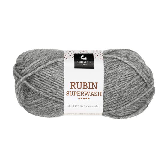 Gjestal Garn Rubin Superwash garnnøste 405-grå melert