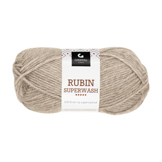 Gjestal Garn Rubin Superwash garnnøste 485-beige melert