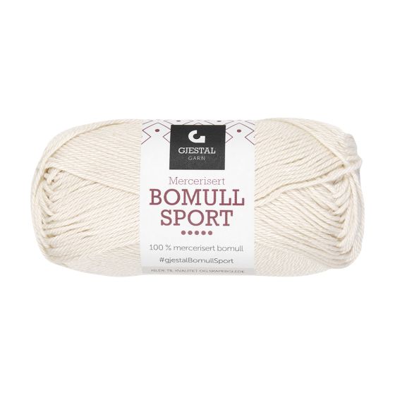 Bomull Sport garnnøste 300-naturhvit