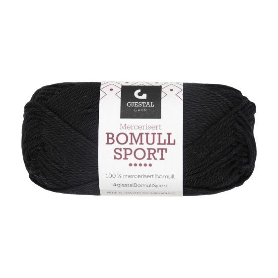 Bomull Sport garnnøste 301-sort